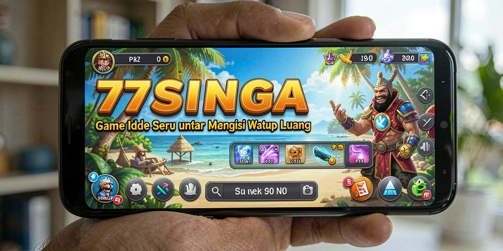 Tampilan gameplay 77SINGA yang menarik dan penuh warna.