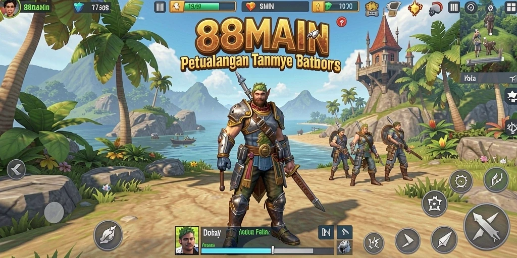 Screenshot gameplay 88MAIN menampilkan dunia terbuka yang luas dan interaktif.