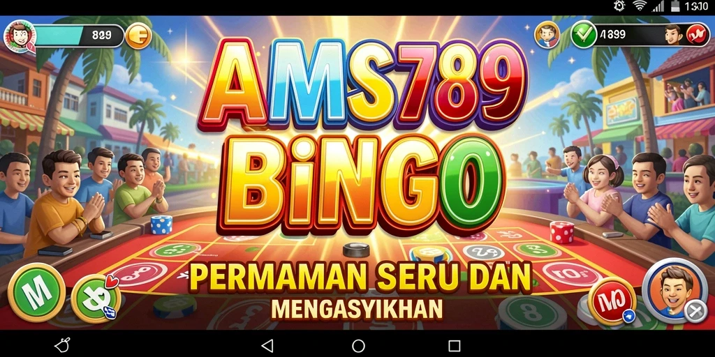 Tampilan gameplay menarik dari AMS789 dengan kartu Bingo yang vibrant.