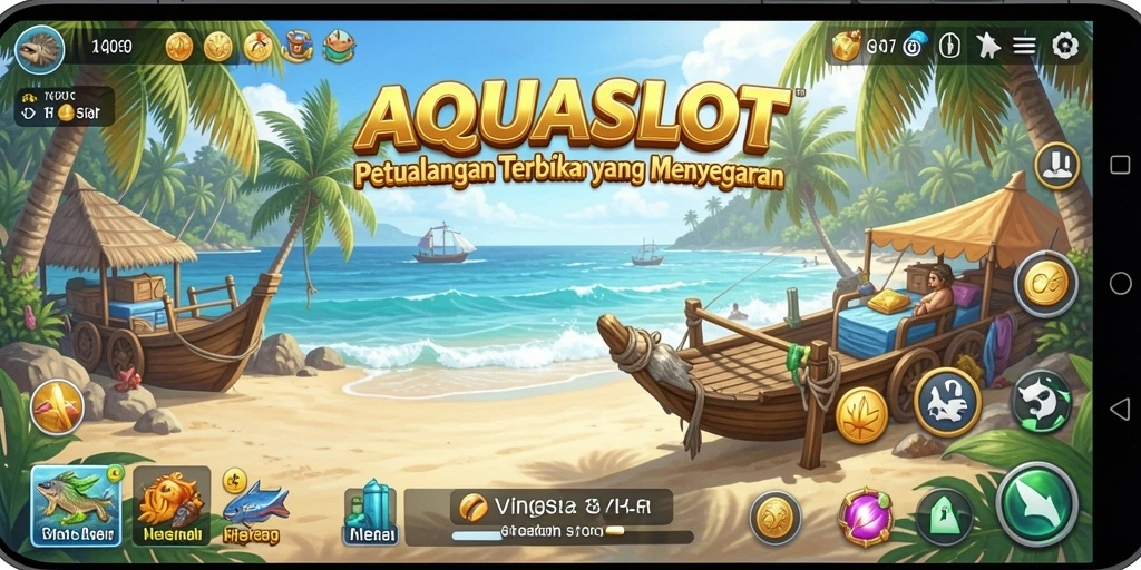 Screenshot utama AQUASLOT menampilkan gameplay Open World yang menakjubkan.