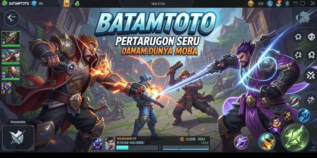 Screenshot gameplay <strong>BATAMTOTO</strong> yang menunjukkan aksi seru di arena MOBA.