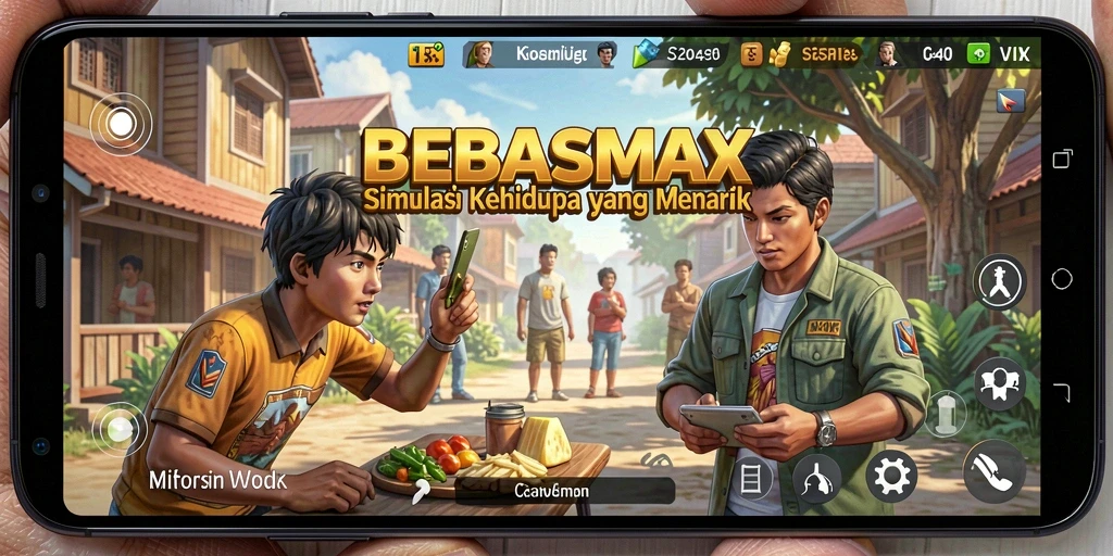 Screenshot gameplay BEBASMAX menampilkan pengalaman simulasi yang imersif.