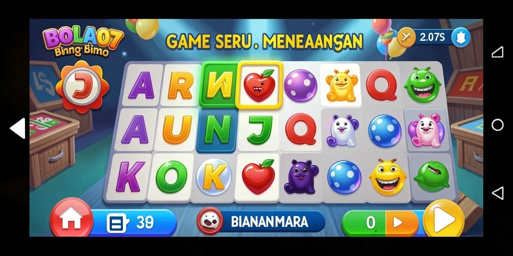 Tampilan gameplay seru di BOLA07 dengan tema Bingo.