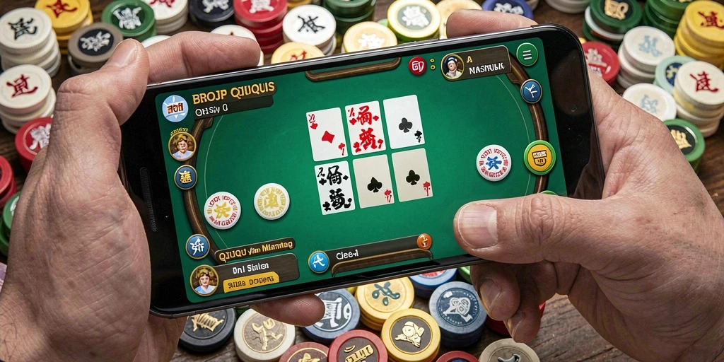 Tampilan gameplay QiuQiu yang menegangkan dan kompetitif.