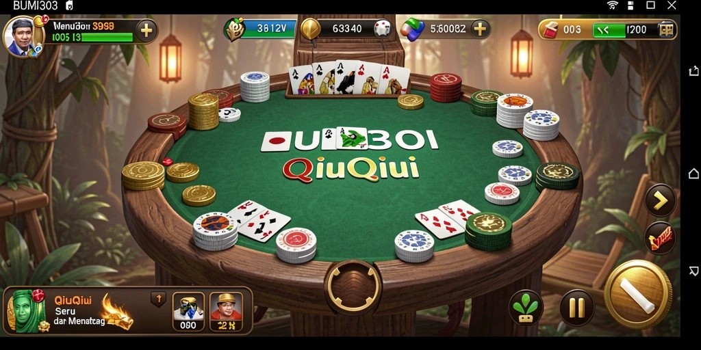 Screenshot utama BUMI303 menampilkan gameplay QiuQiu yang menarik.