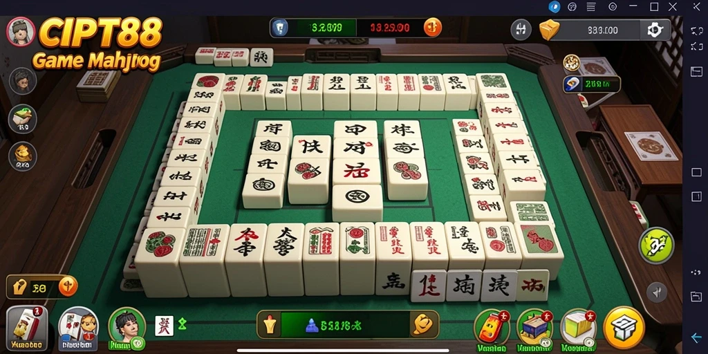 Tampilan gameplay seru di CIPIT88 dengan grafik Mahjong yang memukau.