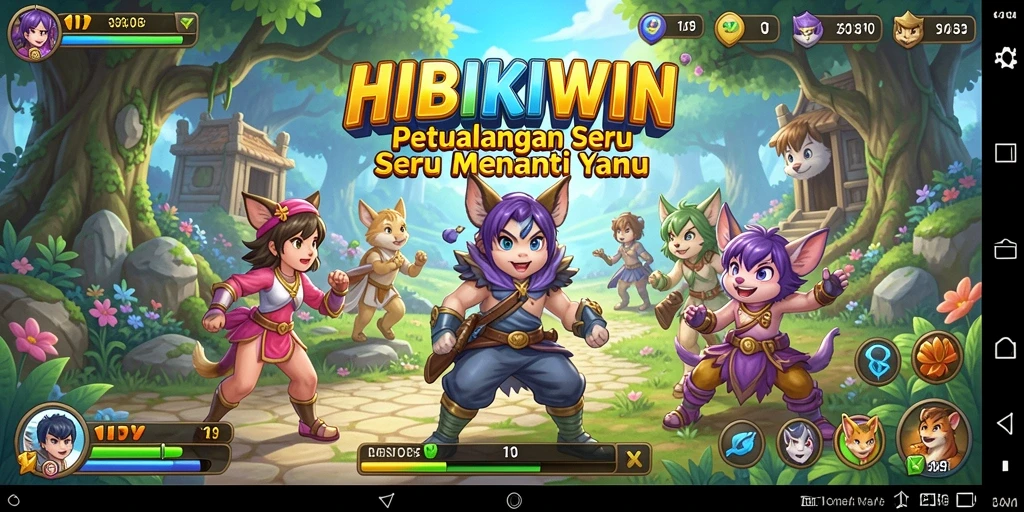 Gameplay HIBIKIWIN yang seru di dunia petualangan.