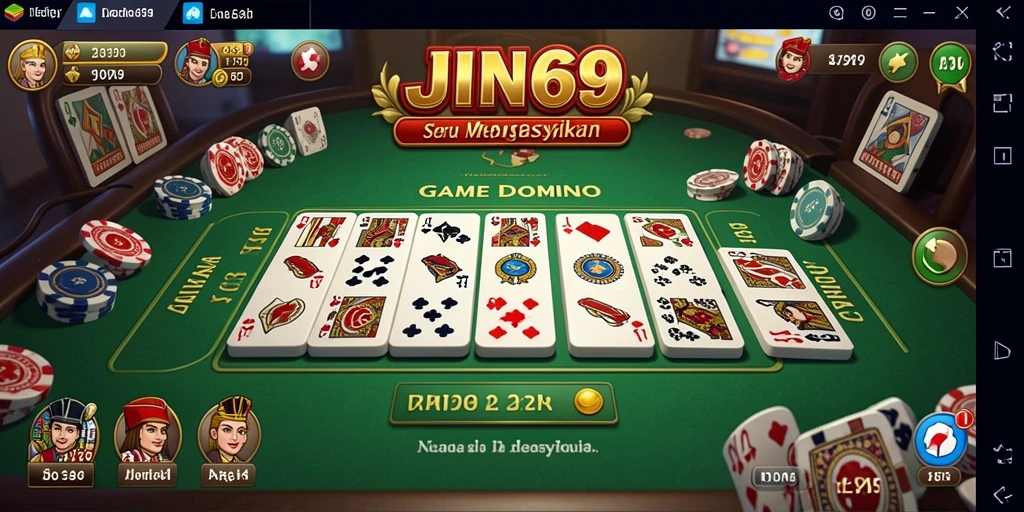 Tampilan gameplay menarik dari JIN69 yang menunjukkan keseruan bermain Domino.