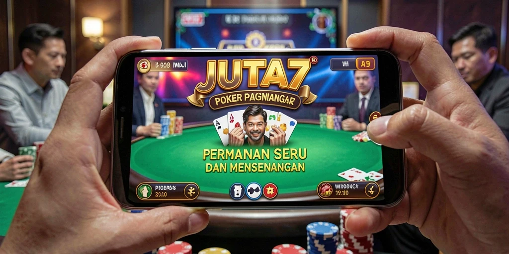 Screenshot gameplay poker JUTA7 yang menegangkan.