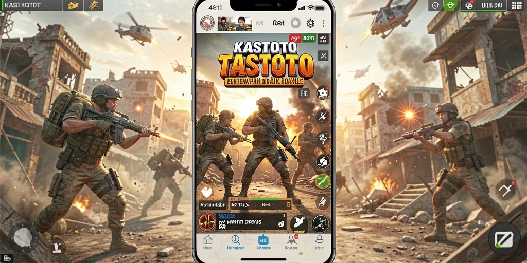 Screenshot gameplay KASTOTO menampilkan aksi seru dalam Battle Royale.