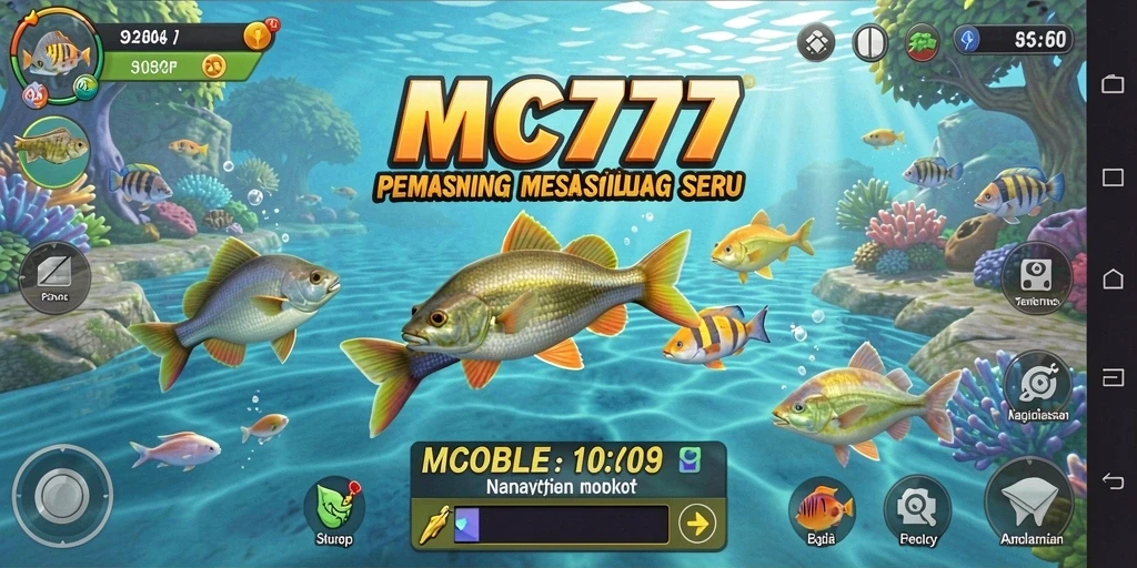 Screenshot gameplay memancing yang menarik dengan beragam spesies ikan.