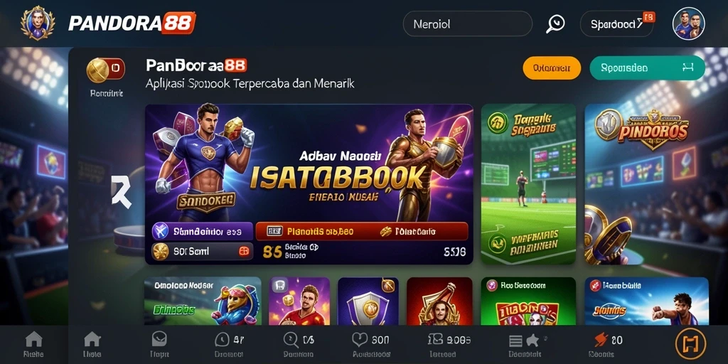 Tampilan utama PANDORA88 dengan berbagai pilihan taruhan olahraga yang tersedia.