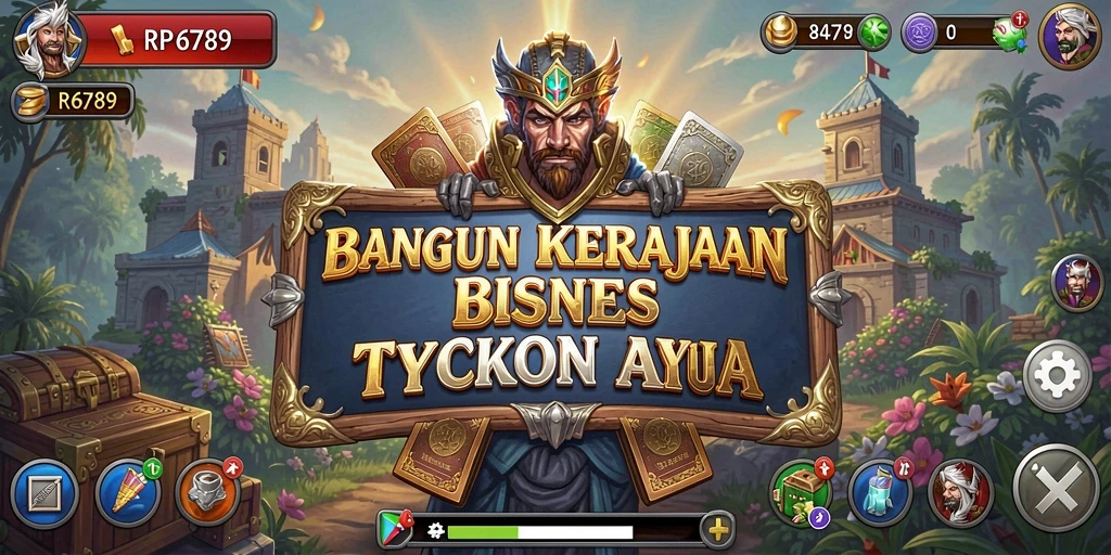 Screenshot gameplay RP6789 menampilkan aktivitas pengelolaan bisnis.