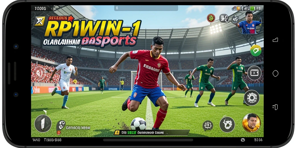 Tangkapan layar gameplay RPWIN1 menampilkan aksi olahraga yang menegangkan dan grafik yang indah.