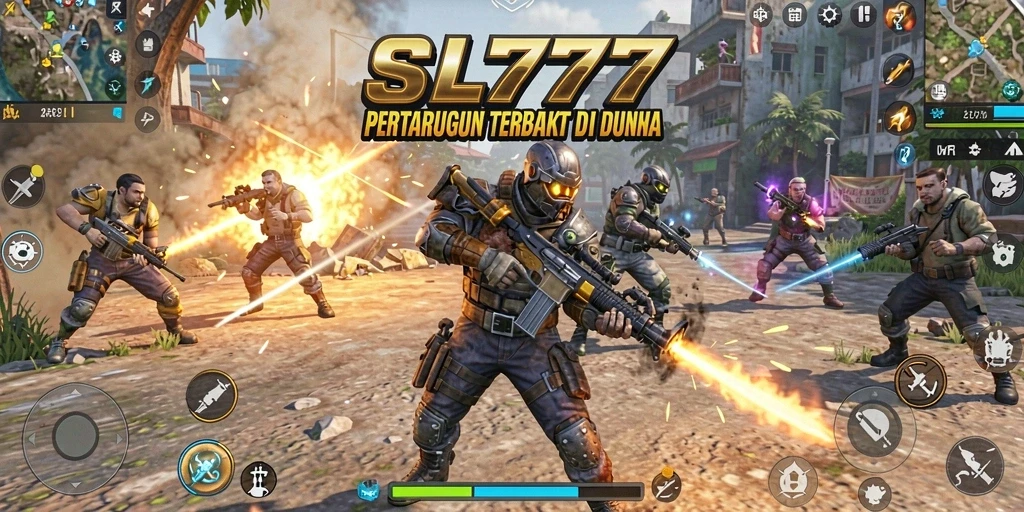 Tampilan gameplay SL777 yang mendebarkan saat pertempuran Battle Royale.