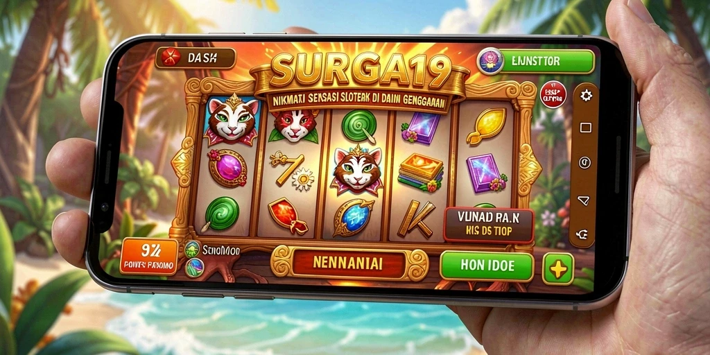 Tampilan gameplay slot SURGA19 dengan grafis menarik dan fitur bonus.