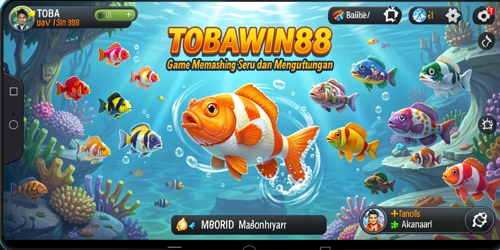 Tampilan gameplay TOBAWIN88 menampilkan aksi memancing yang mendebarkan.
