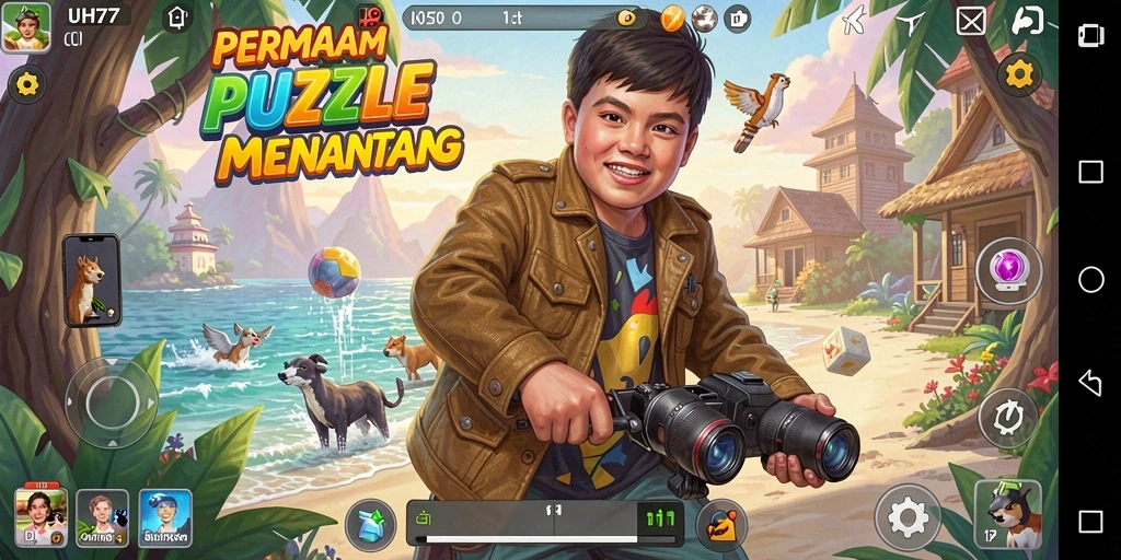 Tampilan gameplay UH77 yang menarik dan menantang puzzle.